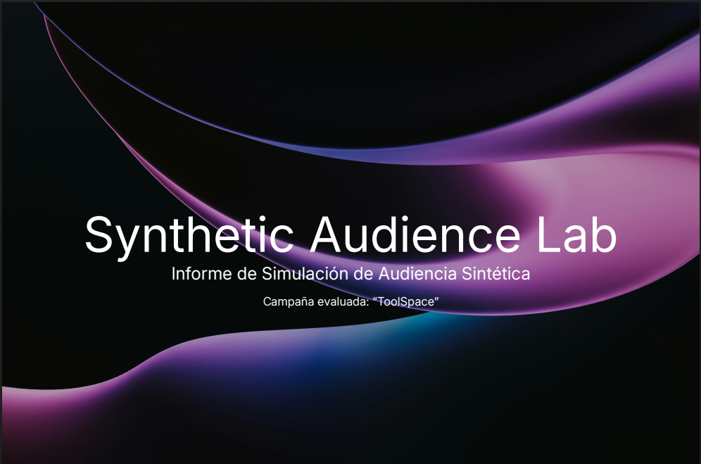 Ejemplo de informe de simulación de audiencia sintética